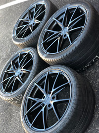 NEW Authentic 20”NICHE MISANO black (5x130)+ USED 245/35/R20 and 305/30/R20 Pirelli P-Zero– PORSCHE 911 (991)