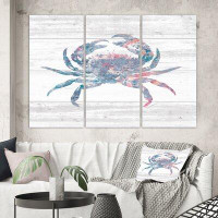 East Urban Home 'Pink Crab Ocean Life' Painting Multi-Piece Image on Canvas