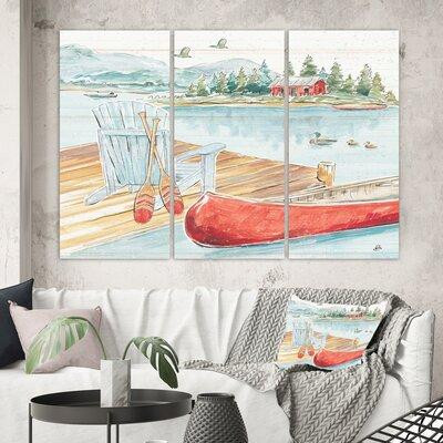 East Urban Home Lake House Canoes III - Wrapped Canvas Painting Print in Arts & Collectibles