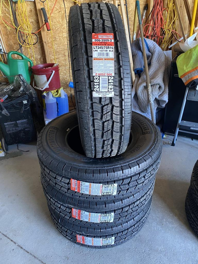 ***NEW*** 245/75/16 ALL TERRAIN MOTOMASTER LOAD RANGE E SET OF 4 $900.00 (NO TAXES) TAG#Q1934 (NEW5804216Q3) MIDLAND ONT in Tires & Rims in Ontario - Image 2