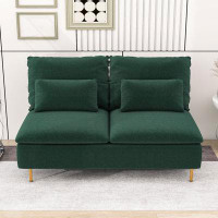 Mercer41 Modern Armless Loveseat, Upholstered Sofa for Living Room
