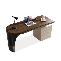 Fit and Touch 62.99" Nut-Brown Rectangular Solid Wood desks