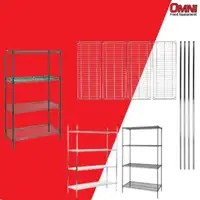 Upto 40 % off- BRAND NEW WIRE SHELVES and SHELVING-Chrome and Black Coated--AMAZING DEALS!! (Open Ad For More Details)