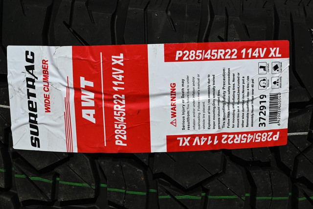 285/45/R22 A/T tire SURETRAC WIDE CLIMBER A/T II Tire Ford F150 Ram1500 Tire Silverado 1500 8883 Tire 285 45 r22 A/T in Tires & Rims in Toronto (GTA) - Image 2