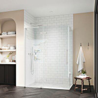 Ove Decors OVE Decors Endless TA2401401 Tampa, Corner Frameless Hinge Shower Door, 55 11/16 To 56 7/8 In. W X 72 In. H,