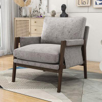 George Oliver Kenwee Upholstered Leisure Armchair with Thick Cushion for Bedroom