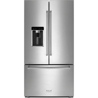 KitchenAid 36-inch, 23.8 cu. ft. Counter-Depth French 3-Door Refrigerator with Ice and Water Dispensing System KRFC704FP