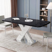 Ivy Bronx Modern Square Dining Table, Stretchable Dining Table