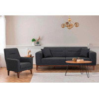 East Urban Home 87.8" Upholstered Sofa Set