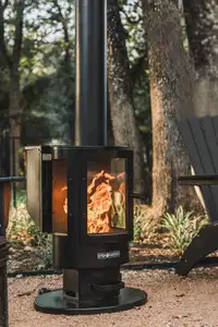 Even Embers Pellet Fueled Patio Heater - 70,000 Total BTU’s, 25 Lb Hopper for up to 6 Hrs of Heat