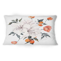 East Urban Home Bouquet With Citrus Lemon And Tangerine III - Traditional Printed Throw Pillow 1