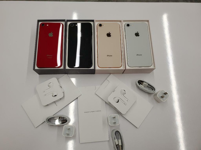 iPhone 8 64GB 256GB ****UNLOCKED**** NEW CONDITION WITH BRAND NEW CHARGERS 1 YEAR WARRANTY INCLUDED CANADIAN MODELS in Cell Phones in Calgary