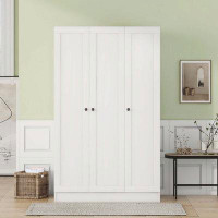 Latitude Run® 3-Door Shutter Wardrobe With Shelves