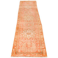 Home and Rugs Vintage Handmade 3X13 Rust And Ivory Anatolian Turkish Oushak Distressed Area Runner