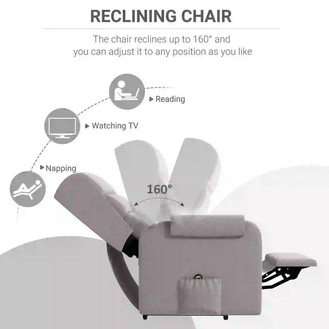 LIFT CHAIR FOR ELDERLY, POWER CHAIR RECLINER WITH FOOTREST, REMOTE CONTROL, SIDE POCKETS FOR LIVING ROOM, BROWN in Chairs & Recliners - Image 4