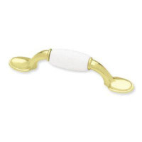 D. Lawless Hardware (9-Pack) 3" White Ceramic Centre Pull Polished Brass