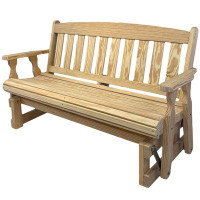 Amish Casual Heavy Duty 800 Lb Mission Treated Porch Glider Bench, 4ft