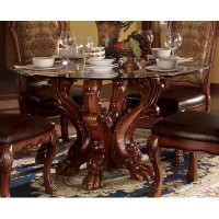 ColourTree Dresden Dining Table W/Pedestal, Cherry Oak (1Set/2Ctn)
