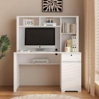 Latitude Run® Computer Desk With Hutch & Bookshelf