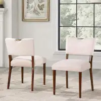Hokku Designs 33 x 23 x 19_Solid Wood_Bryson Sea Oat Velvet Dining Chair - Set Of 2