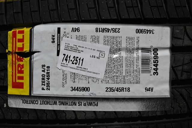 235/45R18 all season Tire Pirelli P ZERO A/S Tire tesla model 3 Honda Accord lexus IS ES 9684 Tire sale 235/45/18 in Tires & Rims in Toronto (GTA) - Image 2