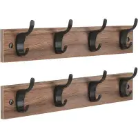 Gracie Oaks HOMEFURNISHING Coat Rack Wall Mount 2 Packs, Entryway Coat Hat Hanger With 4 Wall Hooks For Wall Organized A