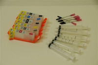 5xRefillable Cartridges PGI-250 & CLI-251 Set + 500ml Dye Bulk