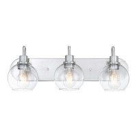 Breakwater Bay 24 In. 3-Light Vanity Light With Brush Nickle Finish And Clear Glass Shade