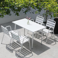 Hokku Designs Outdoor Dining Chair Courtyard Garden Balcony Outdoor Milk Tea Cafe Set Table And Chair Combination 4