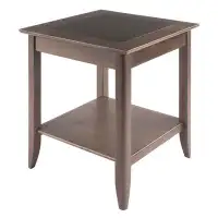 Red Barrel Studio Wood Contemporary Home Santino End Table, Oyster Grey