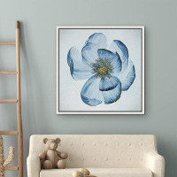 wall26 Blooming Blue Flower with Yellow Stigma Floral Plants Watercolor Modern Art Rustic Multicolor