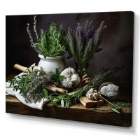 Ebern Designs Natures Herbs Bouquet Still Life - Plants Wall Art Living Room