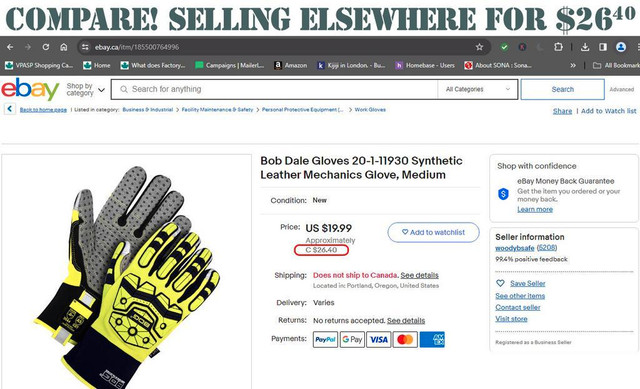 New BOB DALE IMPACT RESISTANT PERFORMANCE GLOVES --- Check out our crazy price !!! in Other - Image 3
