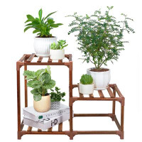 Arlmont & Co. Arlmont & Co. Plant Stand Indoor Outdoor 3 Tiers Wood Plant Shelf For Multiple Plants ,Large Plant Rack Fo