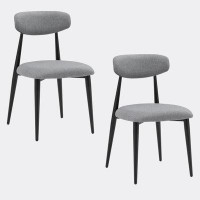 George Oliver Modern Dining Chairs Curved Backrest Round Upholstered and Metal Frame