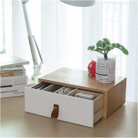 Hokku Designs Desktop Drawer Cabinet Solid Wood Storage Box, Storage Drawer Unit, Computer Display Rack, Desktop Desk Or