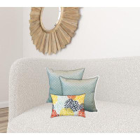 HomeRoots Set Of Three 18" X 18" Seafoam And White Zippered Polka Dots Throw Indoor Outdoor Pillow