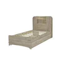 Red Barrel Studio Twin Size Storage Platform Bed Frame With With Trundle And Light Strip Design In Headboard