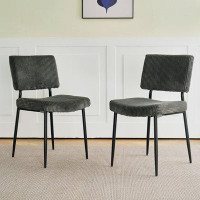 Latitude Run® Counter Height Swivel Bar Stools Set of 2, 360° Swivel Upholstered Faux Leather Barstools, Grey