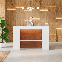 Ebern Designs Reception Desk Front Desk With LED Lights