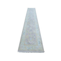 Bungalow Rose Hand Knotted Lavender Modern Oushak Oriental Rug