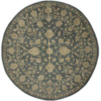 Charlton Home Muted Slate Transitional 8X8 Oriental Round Rug