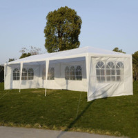 10 x 30 Gazebo Canopy Party Tent Wedding Tent w/ 5 Removable Window Side Walls 1030PE