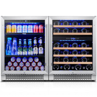 Yeego Yeego 48'' 46 Bottle and 180 Can Triple Zone Wine & Beverage Refrigerator