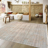 Pasargad Transitional Blue/Gold Rayon From Bamboo and Wool Area Rug