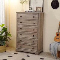 Winston Porter Ronalyn Modern 6 Drawer Dresser, Dressers For Bedroom, Tall Chest Of Drawers Closet Organizers & Storage