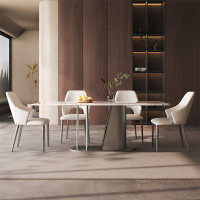 Orren Ellis Dining table 4 chairs Modern simple super crystal stone dining table small household table