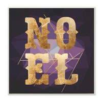 Stupell Industries Noel Typography Purple Geometric Shapes Glam Christmas Black Framed Giclee Texturized Art By Daphne P