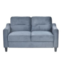 Mercer41 Velvet Upholstered 2 Seater Sofa With Upholstered Backrests