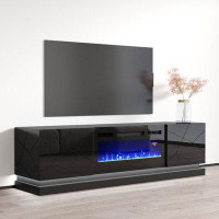 Meble Furniture TV Stand for TVs up to 78" with Electric Fireplace Included